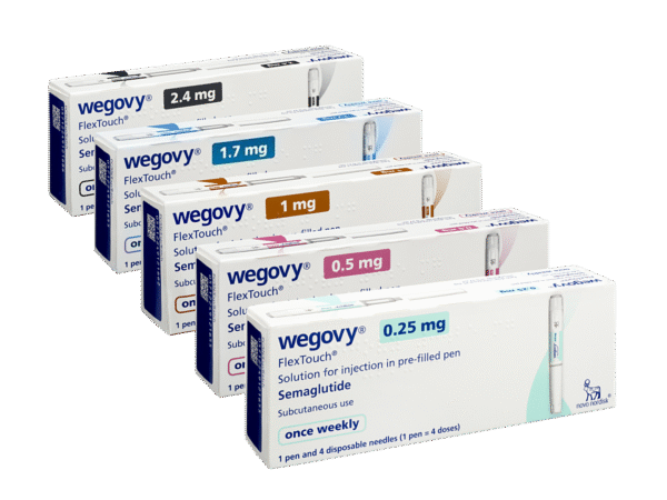 “Wegovy weekly dose chart showing gradual increase from 0.25 mg to 2.4 mg for safe weight loss treatment.”